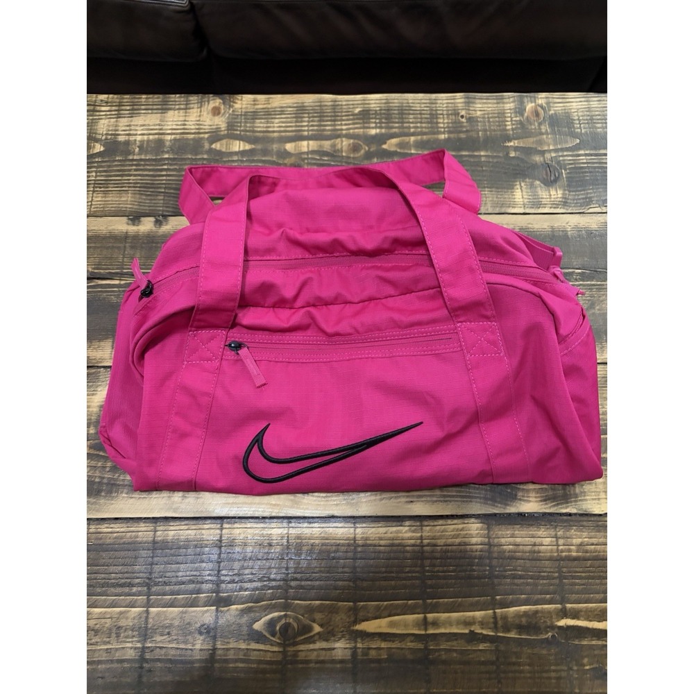Nike Gym Club 2.0 Duffel Bag Fireberry Pink Black Gym Travel Weekender Tote - Picture 6 of 13